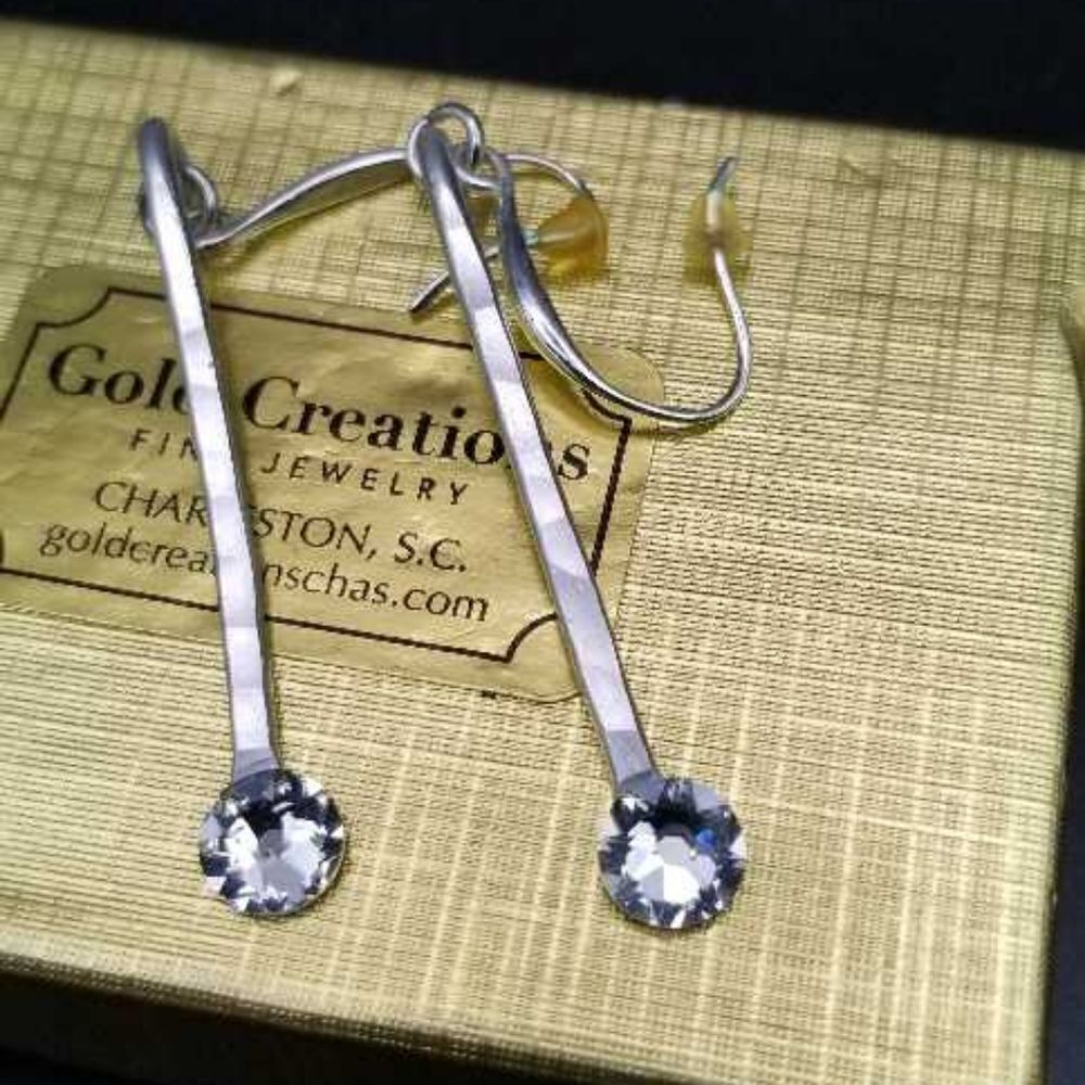 Drop spike crystal earrings E0155